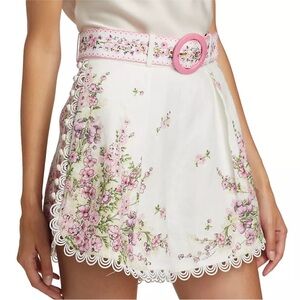 Zimmermann Jude Buttoned Tuck Short In Mini Pink Floral